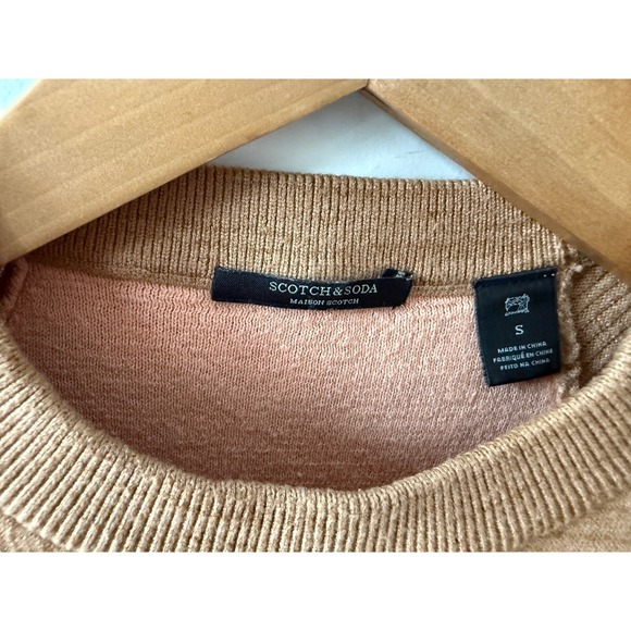Scotch & Soda Maison Scotch Club Nomade Knit Top Camel Pink Wide Sleeve Small - Picture 5 of 8